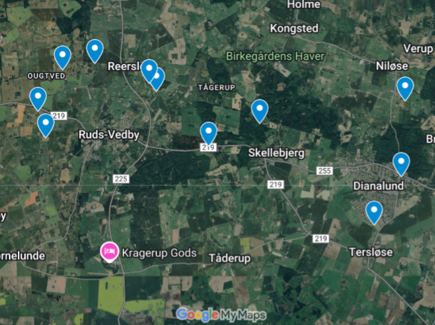 Kort over Dianalund og omegn